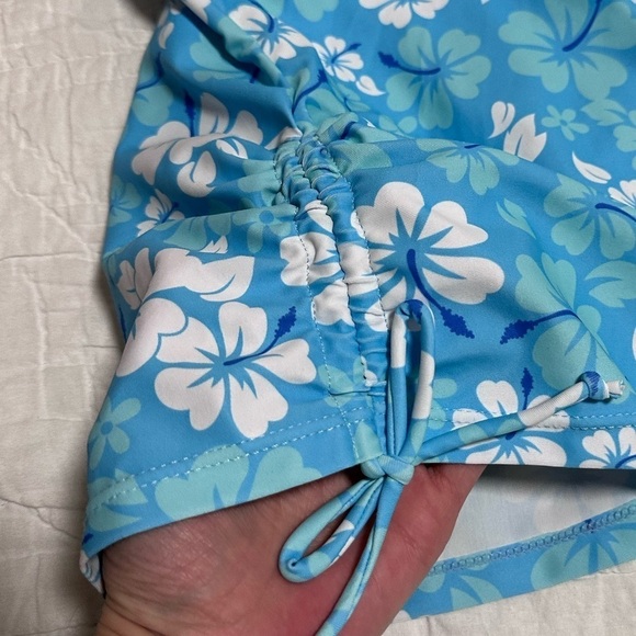 Hibiscus tankinie set blue white new no tag XL floral - Picture 4 of 9